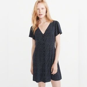 Abercrombie & Fitch button-down mini dress Size MP Navy Blue